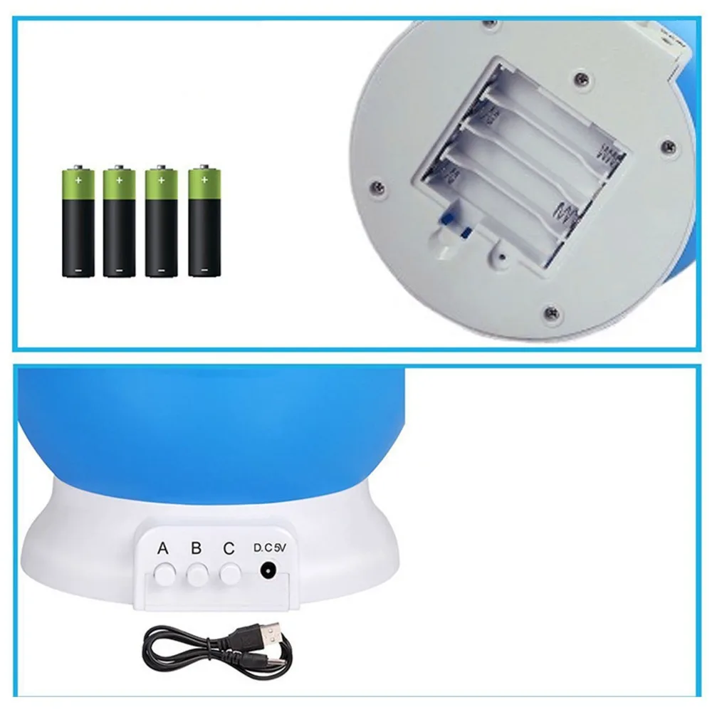 Colorful Star Projector Night Light 12 Light Color 360 Degree Rotation Nightlight Starlight 5V Changing Light Star Projector