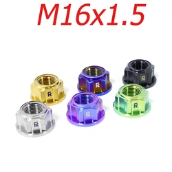 FLAWLESSTI M16X1.5 1.25 Pitch Gr5 Titanium Rear Axle Nut For Nmax Aerox V1 V2 155 PCX 160 Xmax 300 Sprint 150 Priamvera 150