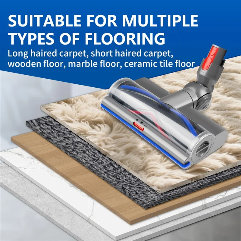 Sostituzione attacco testa aspirapolvere BISM per Dyson V8 V10 V11 V15 Cleaner aggiornato anti-groviglio con luce verde