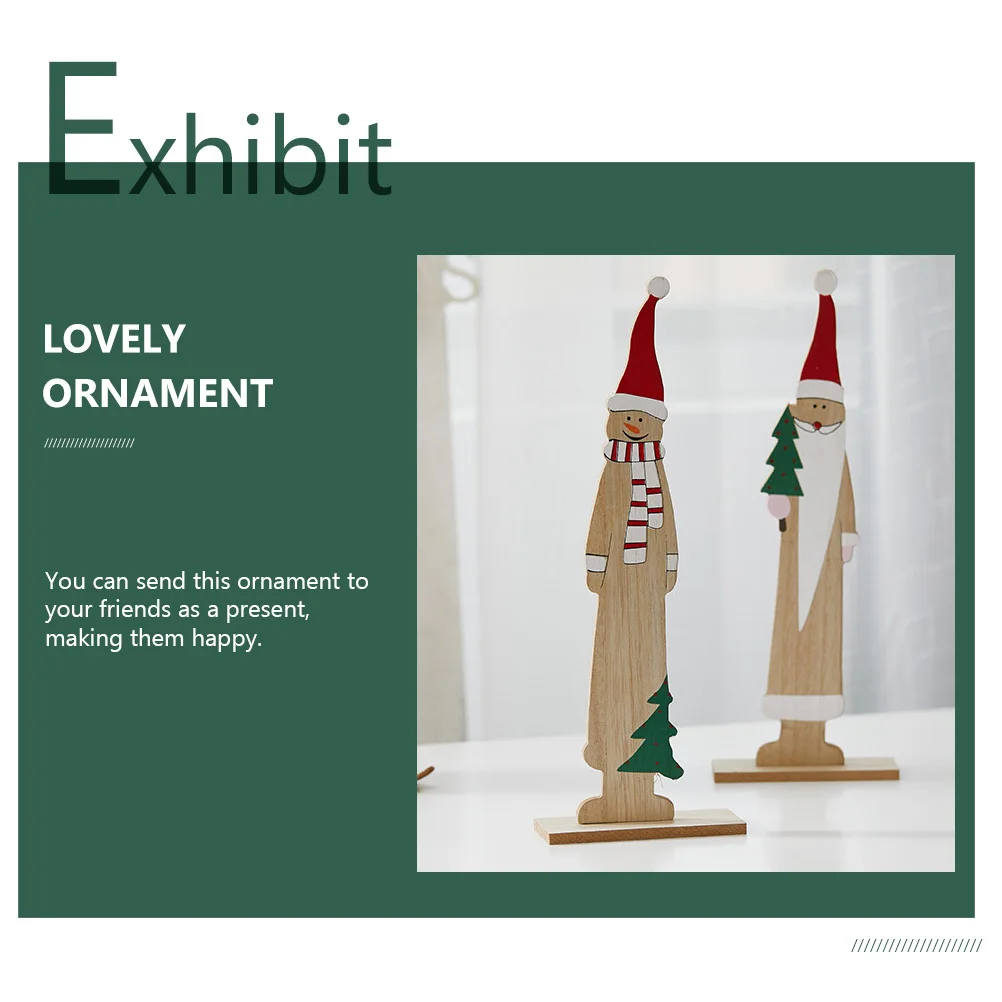 

1Pcs Wooden Christmas Tree Ornament Lovely Xmas Decoration Desktop Ornament for Home Office Christmas Decor Xmas Decor