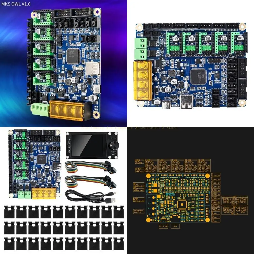 

Printer Part Printer Control Board MKS OWL 32Bit Double Print Head Motherboard 150Mhz LPC5528 TS35 USB Disk