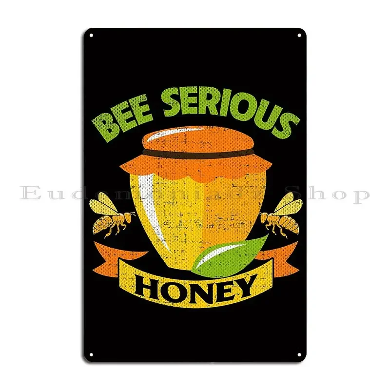 Bee Serious Honey Funny Bees Distressed Larkdesigns Metal Signs Wall Mural Pub Living Room Personalized Kitchen Tin Sign Poster