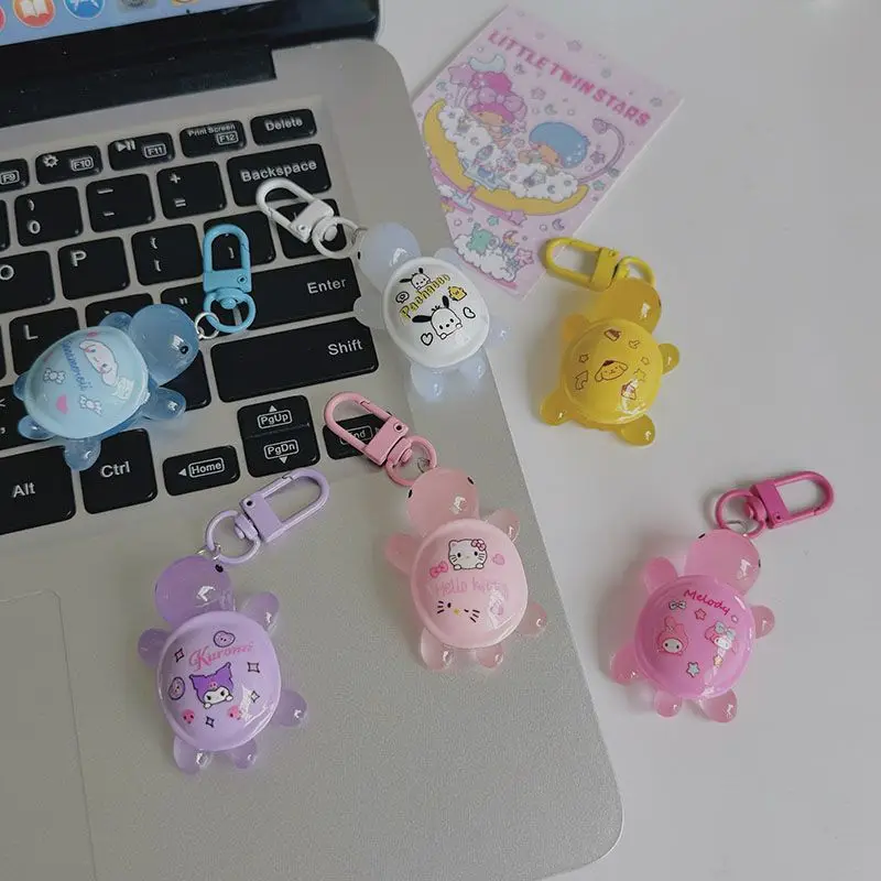 Cute Sanrio Hello Kitty Kuromi Cinnamoroll Pompom Purin My melody Little Turtle Keychain Kawaii Sweet Ornament Gift Wholesale