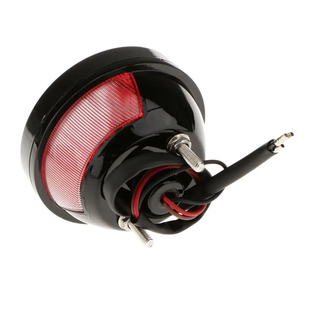 Motorcycle Round PC Tail Light Red Brake Lamp LED Rear Lighting for Chopper Bobber Custom Harley