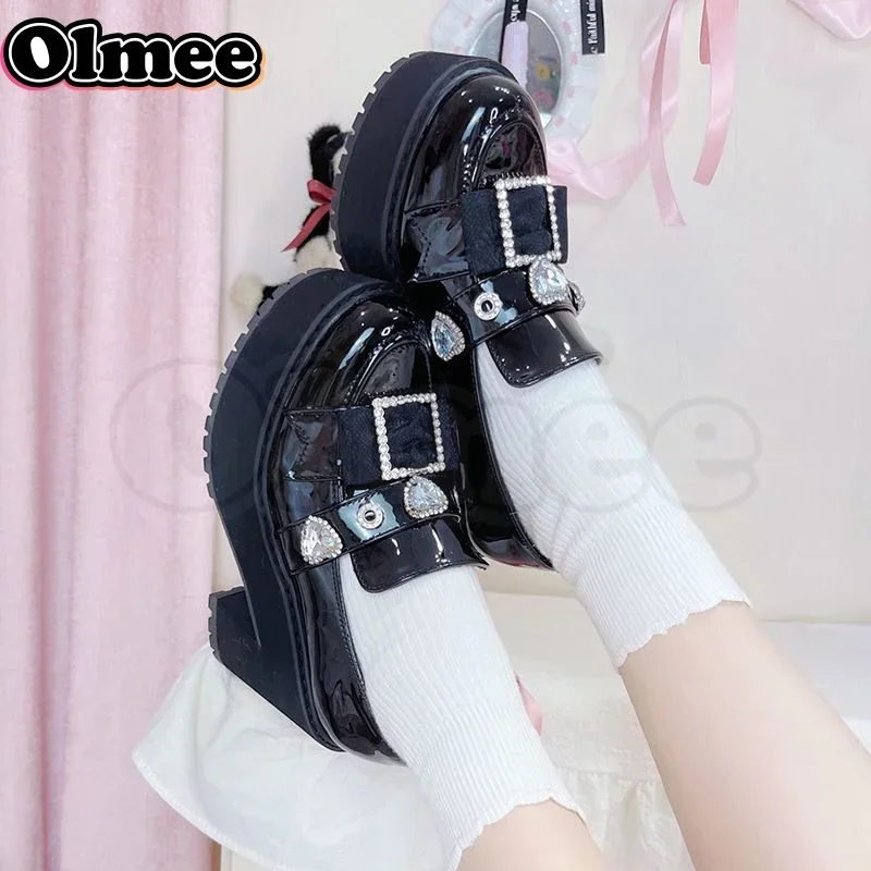 [Olmee] In Stock Paradise Dream Jirai Kei Accessories Loafer Pumps Shoes Japanese White Leather Lolita Cute Mine Style y2k Kawai