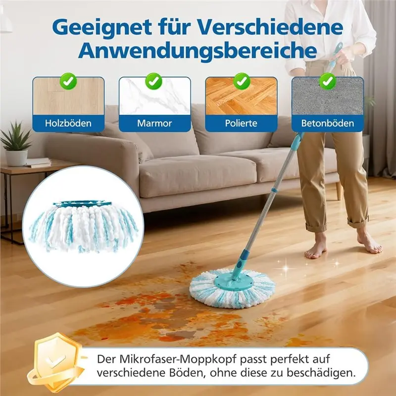 ?Replacement Head For Clean Twist Disc Mop Micro Set,For Leifheit Clean Twist Disc Mop Ergo For All Floor
