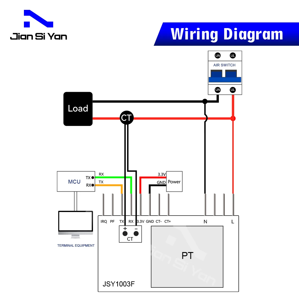 Imagem -04 - Módulo de Medição Incorporado Monofásico Jsy1003f ac Ttl Modbus-rtu