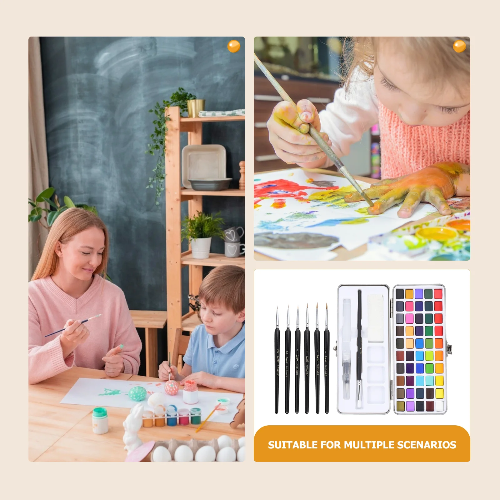 

Multicolor Watercolor Paint Kit Concentrated Solid Pigment Iron Safe Kids DIY Portable Lightweight Artists Students Teachers Art