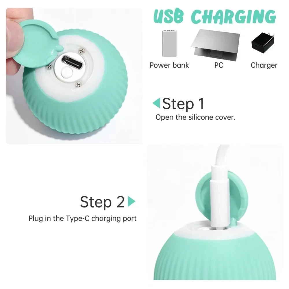 Smart Cat Toys Rolling Ball Rechargeable Electic	Interactive Toys for Cats Training Self-moving Funny Accessories for Kitten Pet