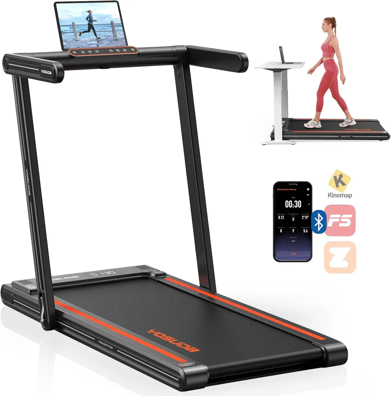 

Walking Pad,Capacity Under Desk Treadmill with Bluetooth, Desk Treadmill for Office Under Desk, Walking Pad