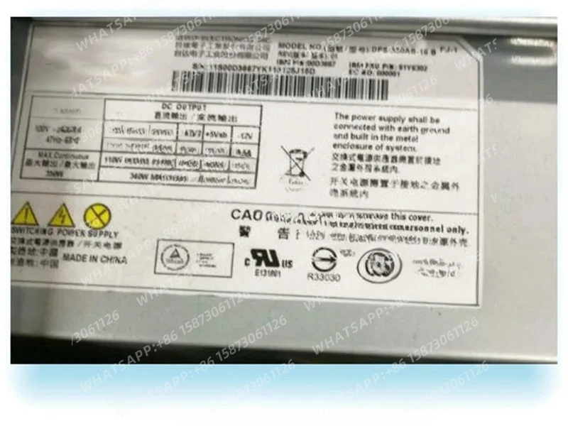 dps-350ab-16-b-69y5535-00j6073-utilise-pour-x3100-m4-350w-92-nouveau-teste