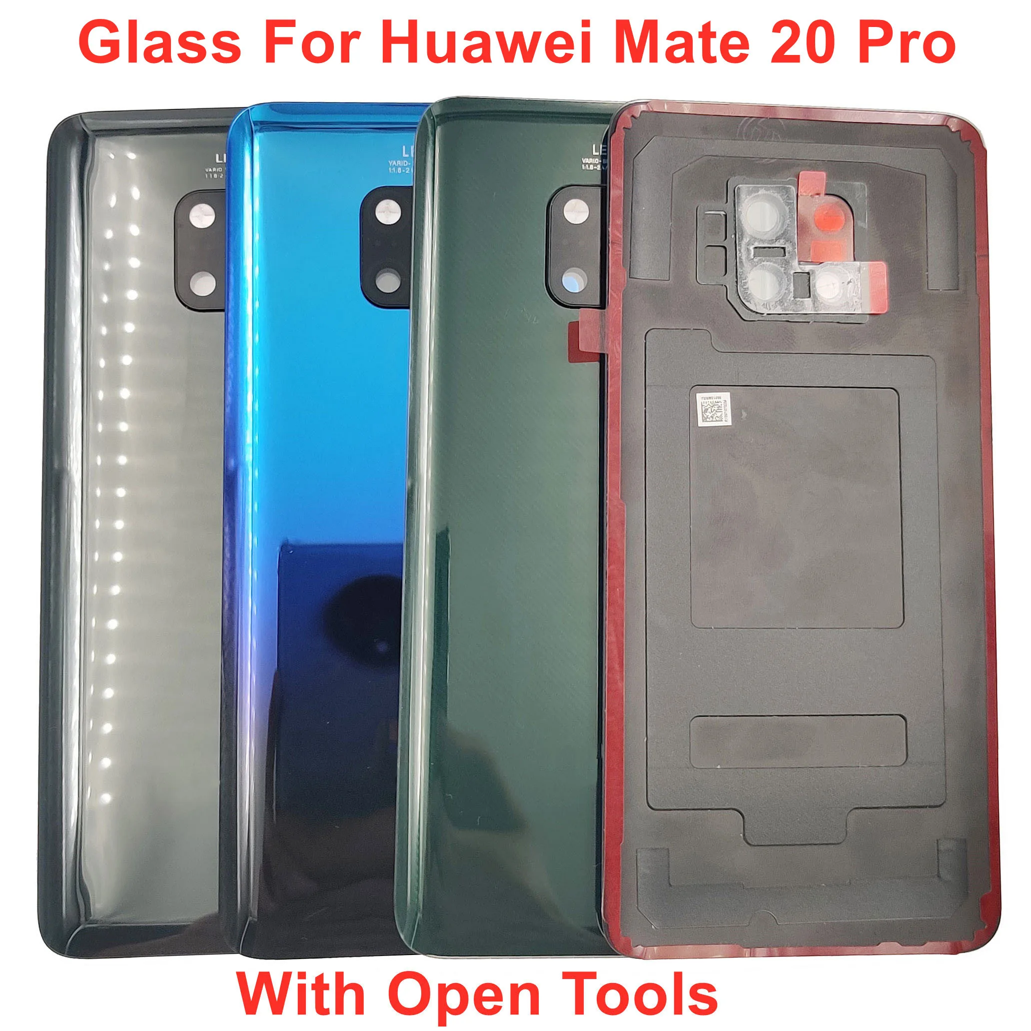 Glass Back Lid Door For Huawei Mate 20 Pro Hard Battery Cover Rear Housing Panel Case Shell With Camera Frame Lens Adhesive