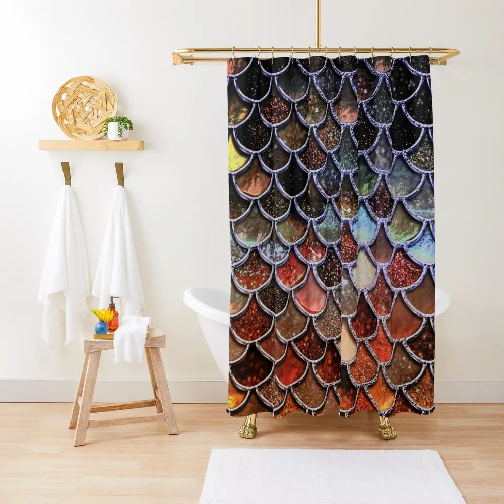 

Warm and Cosy Brown Ombre Sparkle Faux Glitter Mermaid Scales Shower Curtain Bathroom Shower Modern Bathroom Accessories Curtain