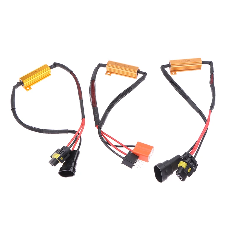 

1PC Car Load Resistor Error Canceller LED Decoder Canbus Free Wiring Canceller Decoder Light 50W H4 H7 H8/H11 9005/9006