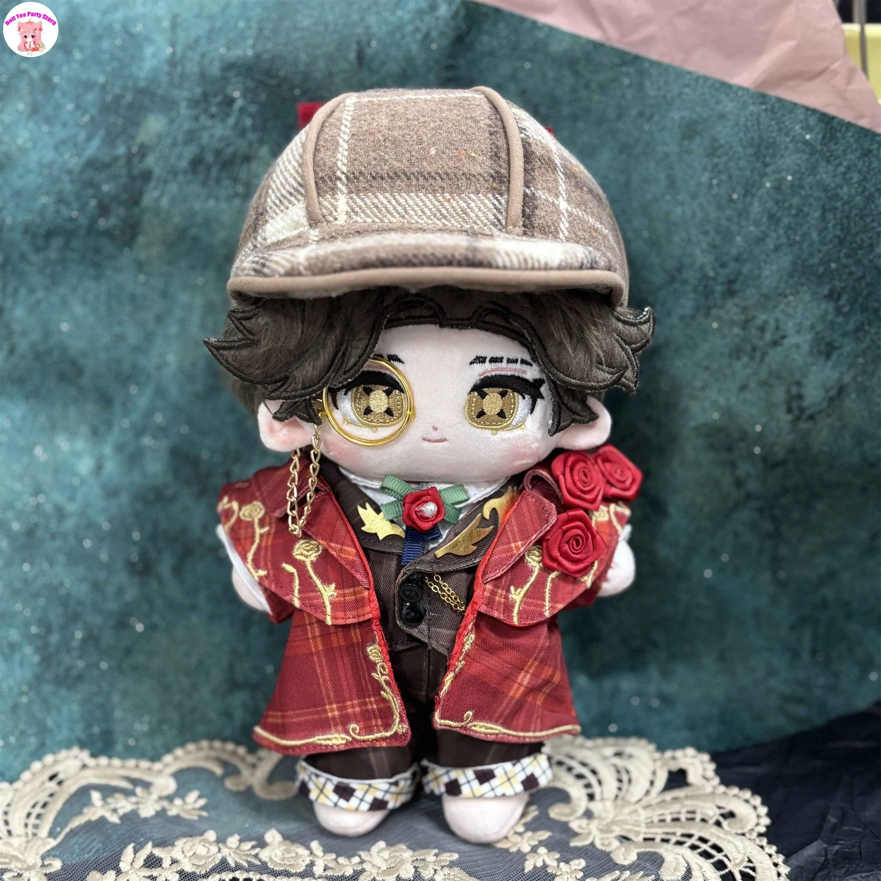 

Плюшевая кукла-скелет Orpheus Novelist Attribute, аниме-стиль Identity V, с одеждой для переодевания, 20 см, хлопковая, плюшевая игрушка, подарок