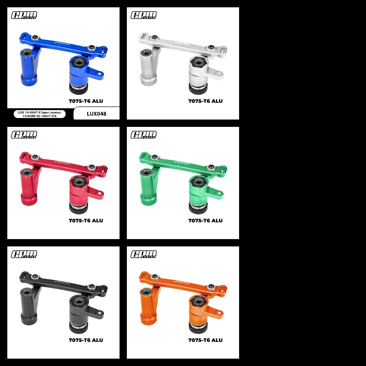 

GPM 7075 Alloy Steering Bellcrank Set For LOSI 1/6 8IGHT-X Lasernut 8XE 8XTE