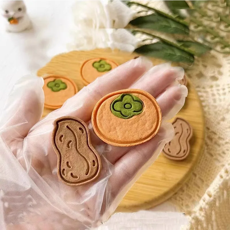 

Chestnut Peanut Pattern Cookie Cutter Cute Chestnut Plastic Fondant Biscuit Embossing Press Stamps Cake Decorating Baking Tools