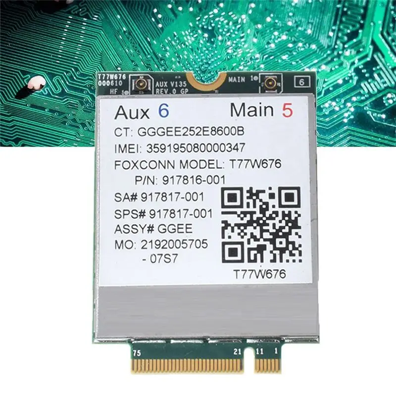 Ingenious-T77W676 4G Module For HP Elite X21013 G3 Elitebook X360 1030 G3 Module+ 2X Antenna LT4220 4G WWAN Card 917817-001
