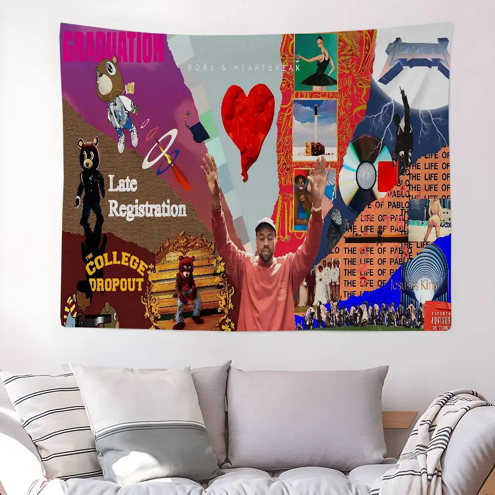 Rap Singer Kanye West Hippie Wall Hanging Tapestries Bohemian Wall Tapestries Mandala INS Home Decor