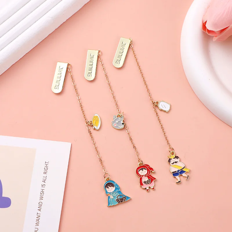 Cute Cinderella Fairy Tales Bookmark Bookclip Tab Alloy Bookmark Pendant Accessories Escolar Papelaria Office School Stationery