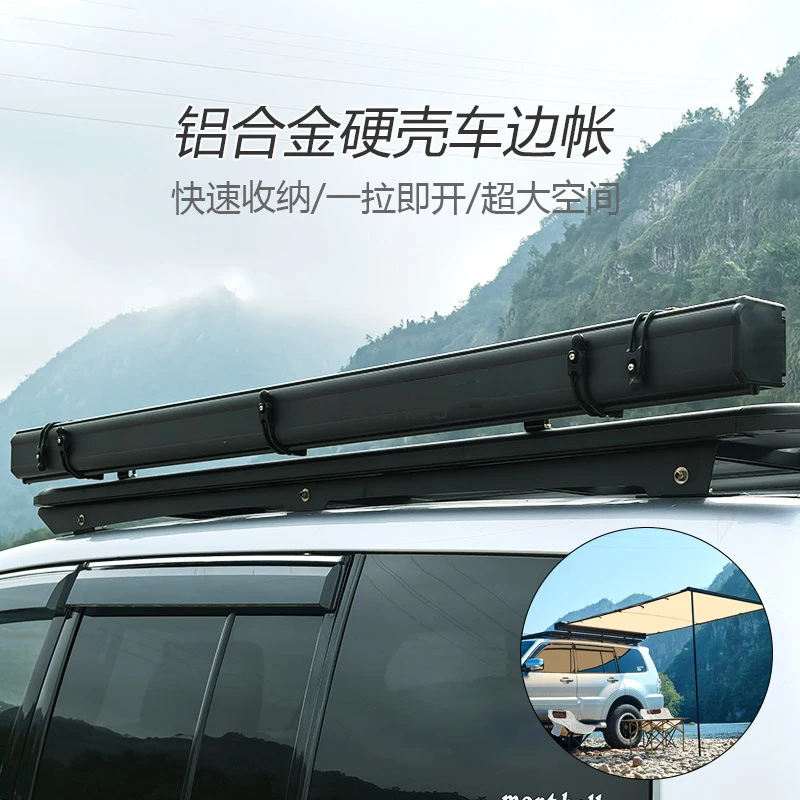 

van, , truck, RV, car , side , sunshade, off-road SUV, outdoor black vinyl awning, camping tent