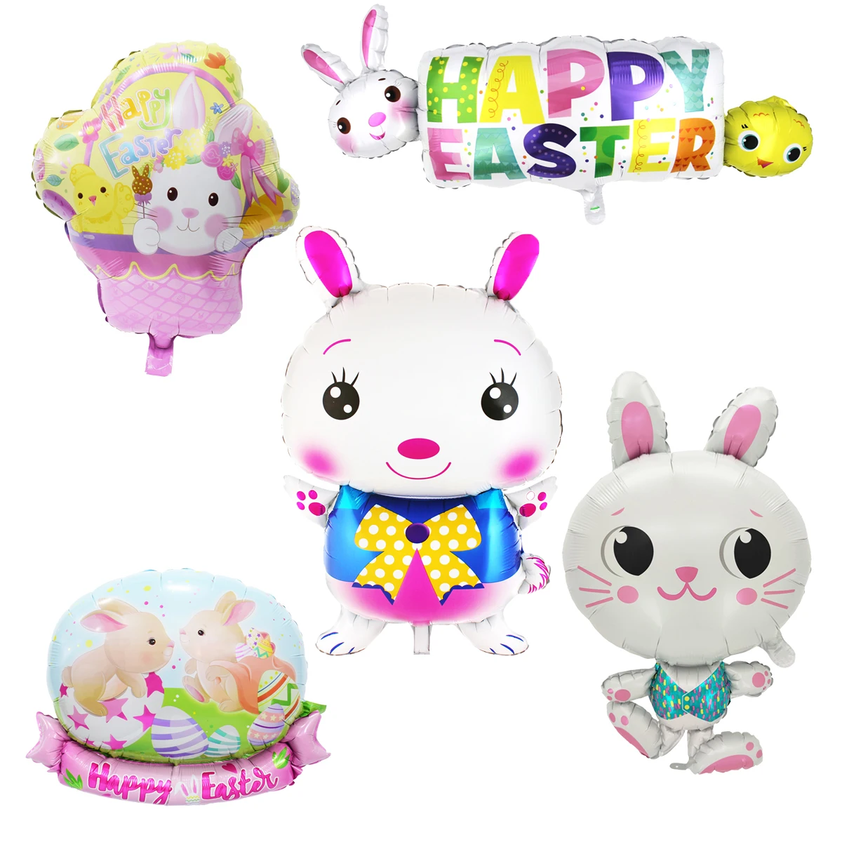 1 Stück Ostern Kaninchen Eier Blumenkorb Form Folienballons Ostern Dekorationen Party Supplies