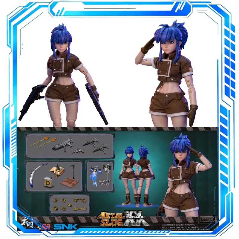En Stock, Figura de Acción Tunshi Studio TS-012 1/12, Personaje de Videojuego de Lucha, Metal Bullet King of Fighters, Leona Heidern, Juguete de Regalo
