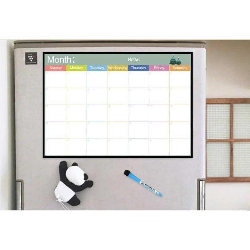

Y5LB Monthly Planner Whiteboard Fridge Magnet Flexible Weekly Message Drawing Refrigerator Bulletin