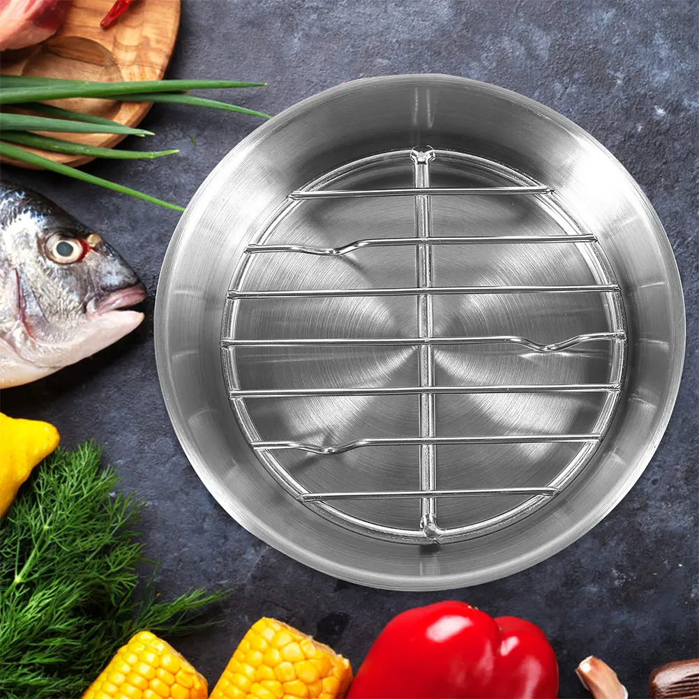 

Barbecue Plate Bacon Rack Suite Baking Round Cake Pans Stainless Steel Air Fryer Basket