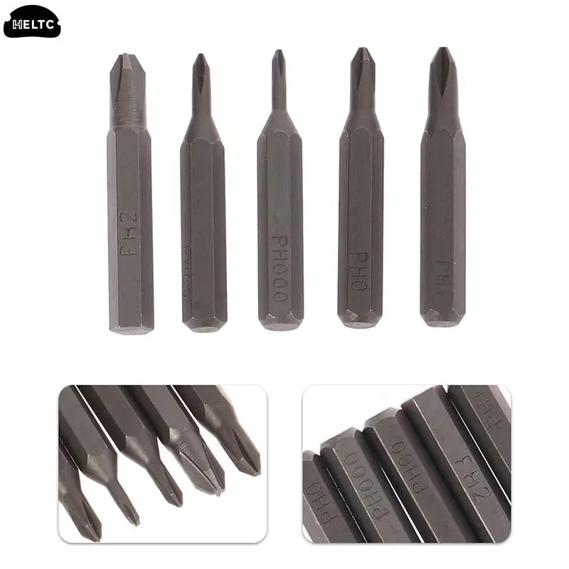 5Pcs H4×28mm Cross Screwdriver Bits Steel PH0000 PH000 PH00 PH0 PH1 PH2 4mm Hex Shank Professional Screwdrivers Set Tools