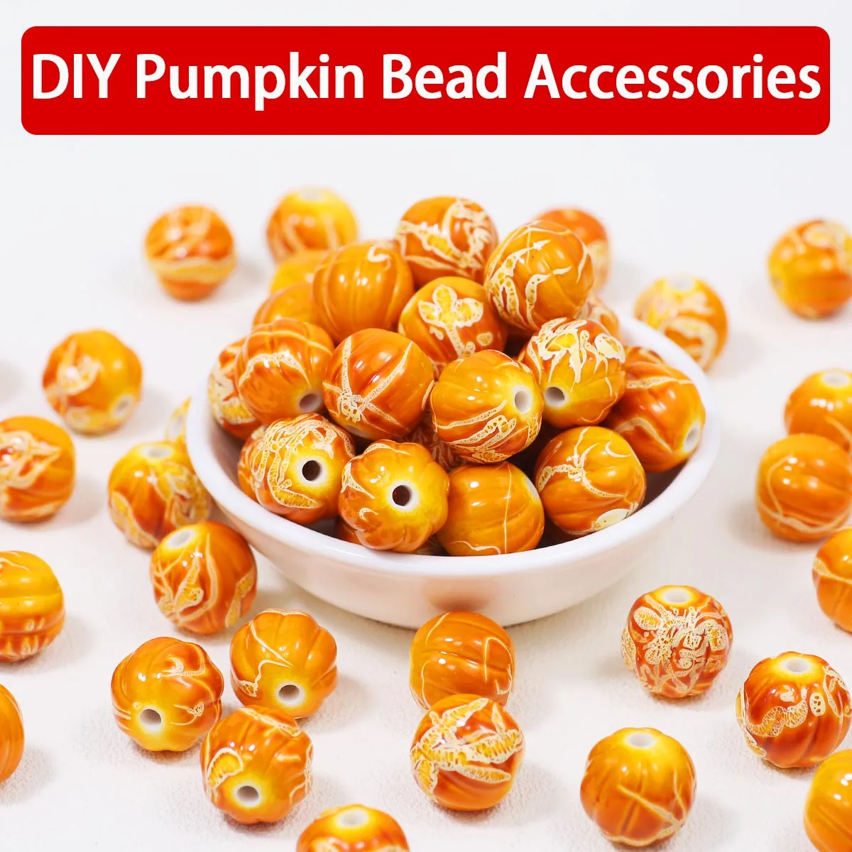 16mm Kürbis Perle Orange Acryl handgemachte DIY Schmuck machen Perlen lose Perlen Armband Halskette Zubehör