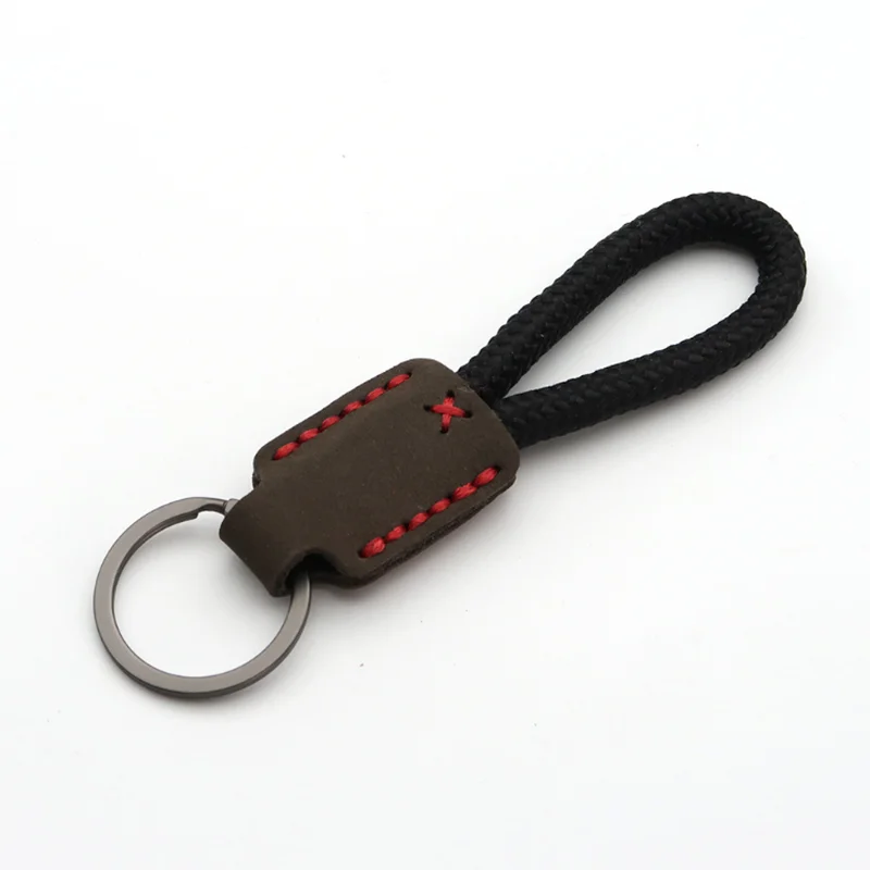 New Classic Vintage Cow Leather Keychain Men Personality Fashion Leather Car Key Ring image 4