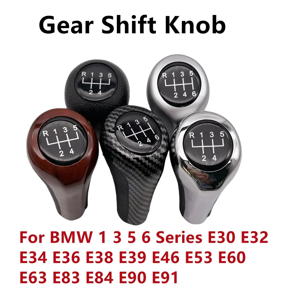 New Gear Stick Shift Knob 5 6 Speed Leather For BMW 1 3 5 6 Series E30 E32 E34 E36 E38 E39 E46 E53 E60 E63 E83 E84 Car Manual