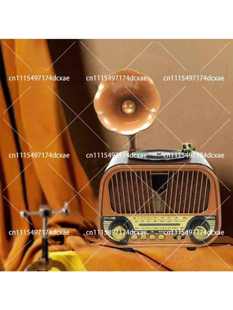Vintage Retro Bluetooth Speaker Multifunction Wireless Mini Phonograph Style Home Audio Player