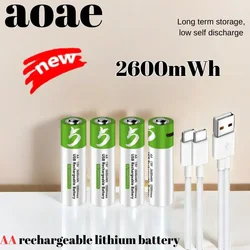 aa rechargeable battery 1.5V AA 2600 mWh USB rechargeable li-ion battery for remote control mouse and so on