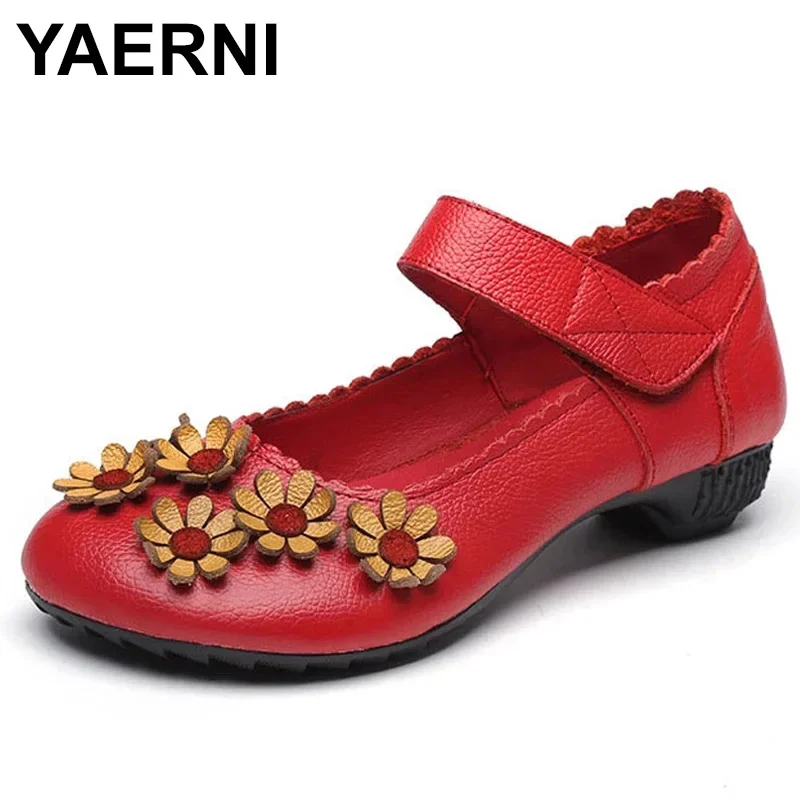 

YAERNI SIZE 35-40 high quality women sandals flat summer female casual shoes genuine leather Flat with leather sandals women