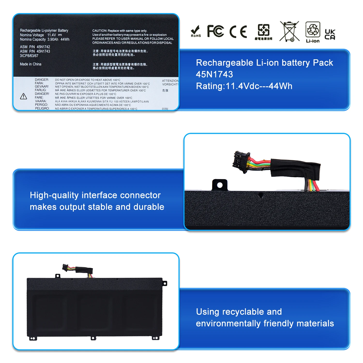 

45N1743 Аккумулятор для ноутбука Lenovo Thinkpad T550 T550S W550 W550S T560 45N1740 45N1741 45N1742 + гарантия 24 месяца