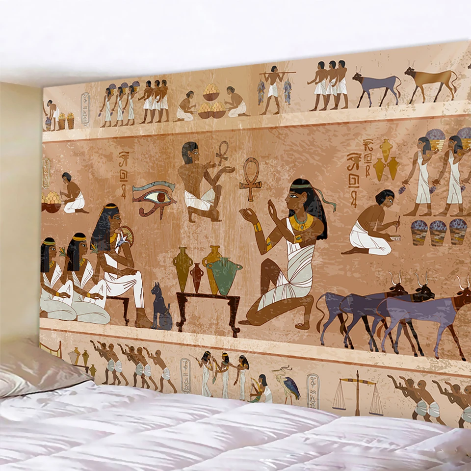 Ancient Egyptian mural home decoration art printing tapestry Bohemian hippie wall