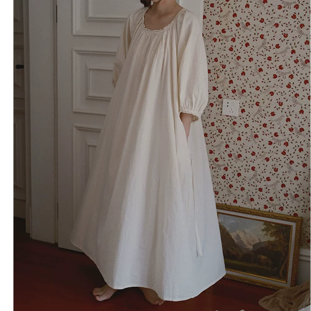 2026-new-100-cotton-long-home-clothing-nightgown-women-loose-fit-extra-long-length-night-dress-sleeping-loungewear-oversized