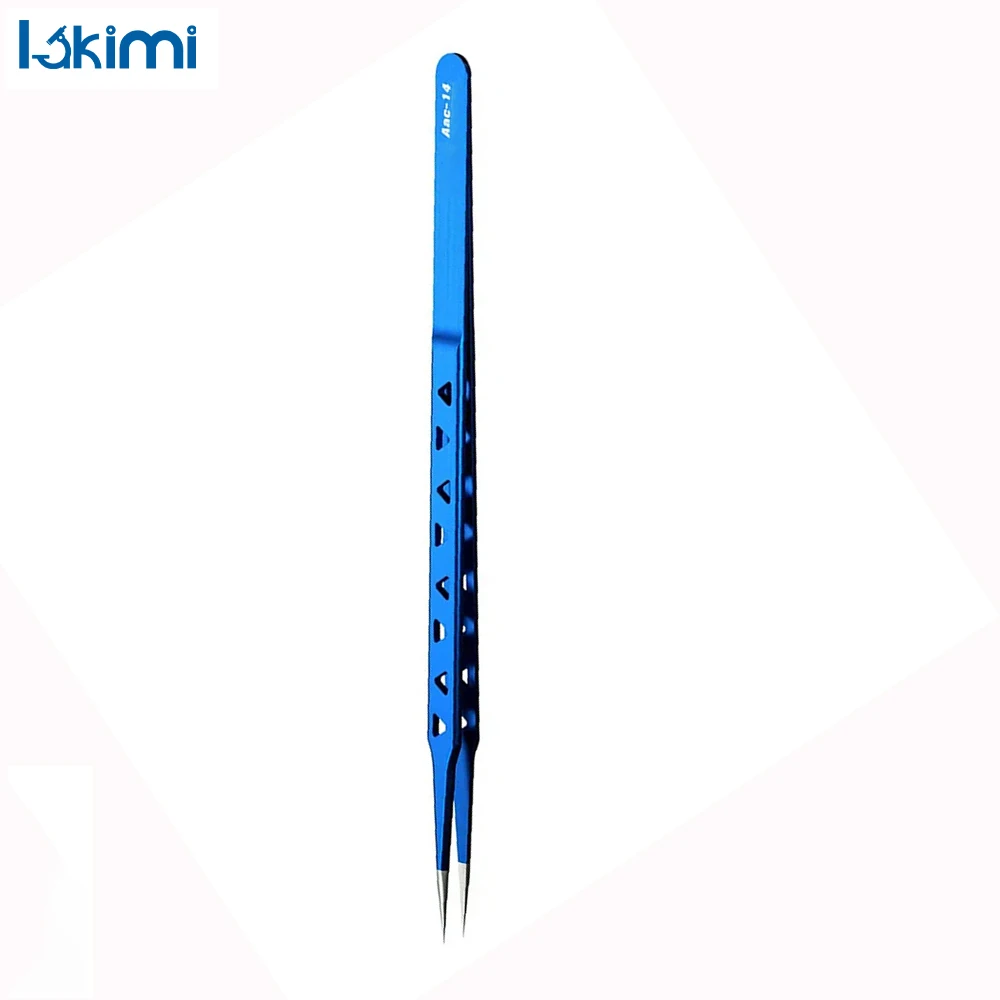 

AAC-14 Non-Magnetic Stainless Steel Tweezers - High Hardness with 8 Heat-Dissipating Hollows for PCB IC Chip Repair LK-AA110