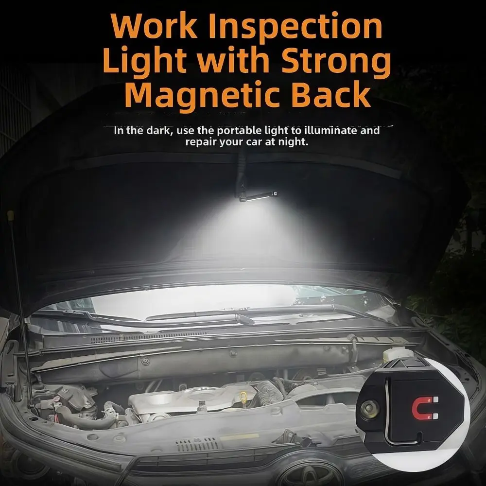 

professional Folding Work Light COB LED Magnetic Base Flashlight Metal Hook USB Rechargeable Inspection Lamp Work Lighting