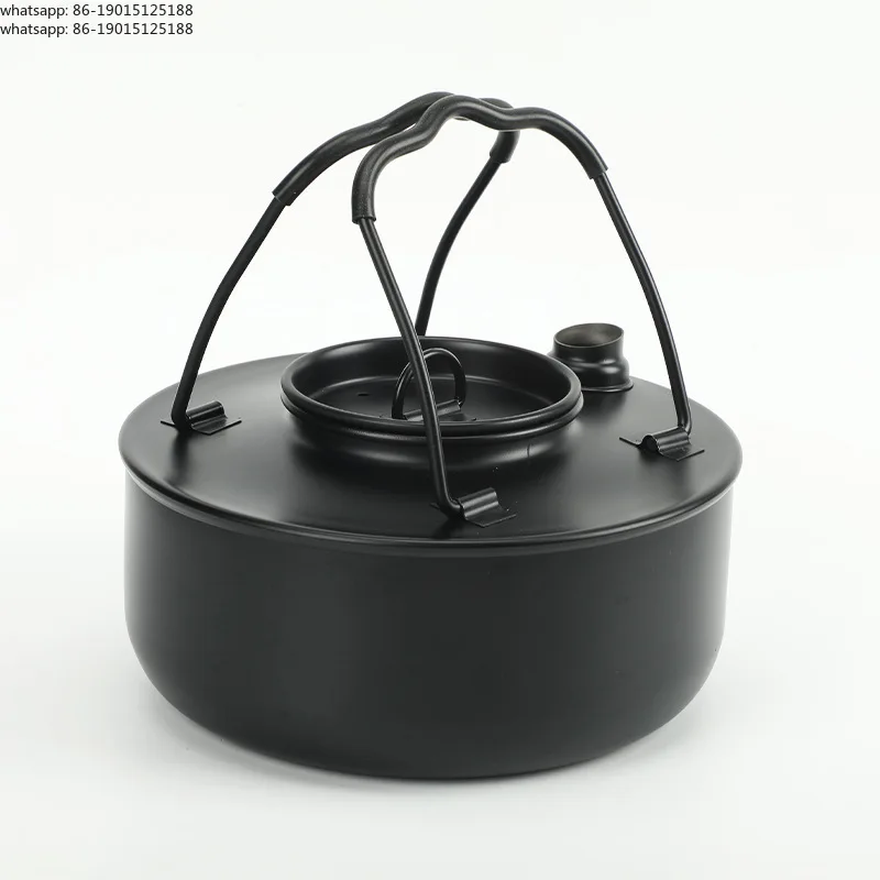 

Чайник из нержавеющей стали 304, черненый ветер, посуда для кемпинга, пикника, принадлежности для оборудования