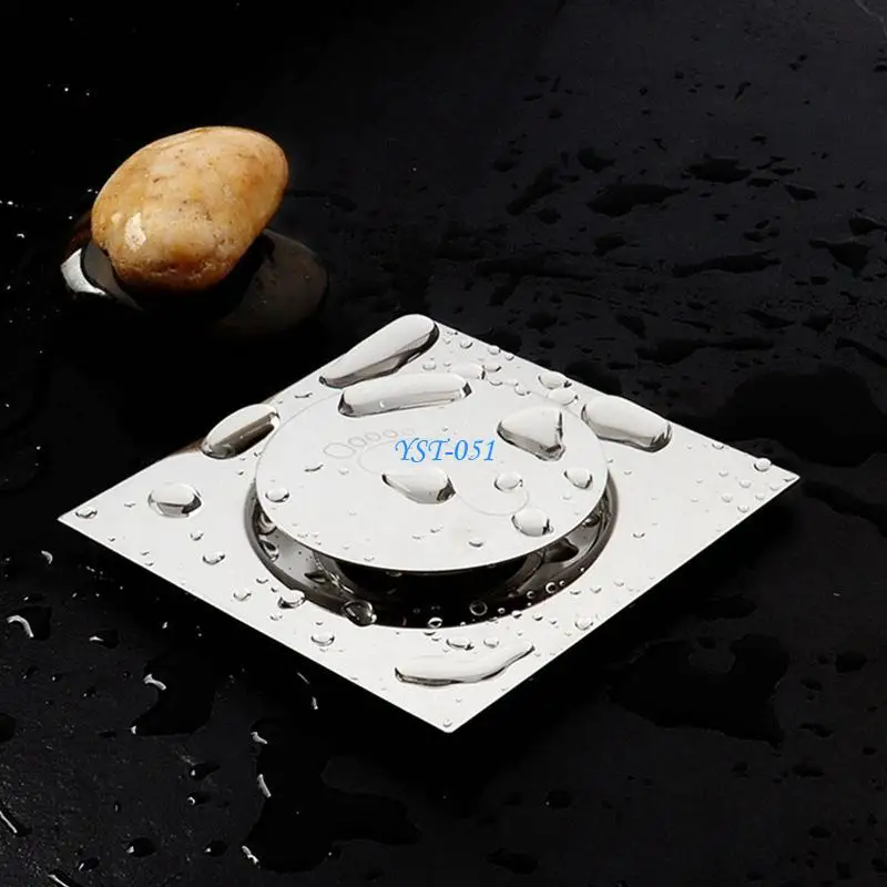 

E15A Bathroom Anti-reflux Floor Drain Square Floor Drain Easy to Install Quick Drain