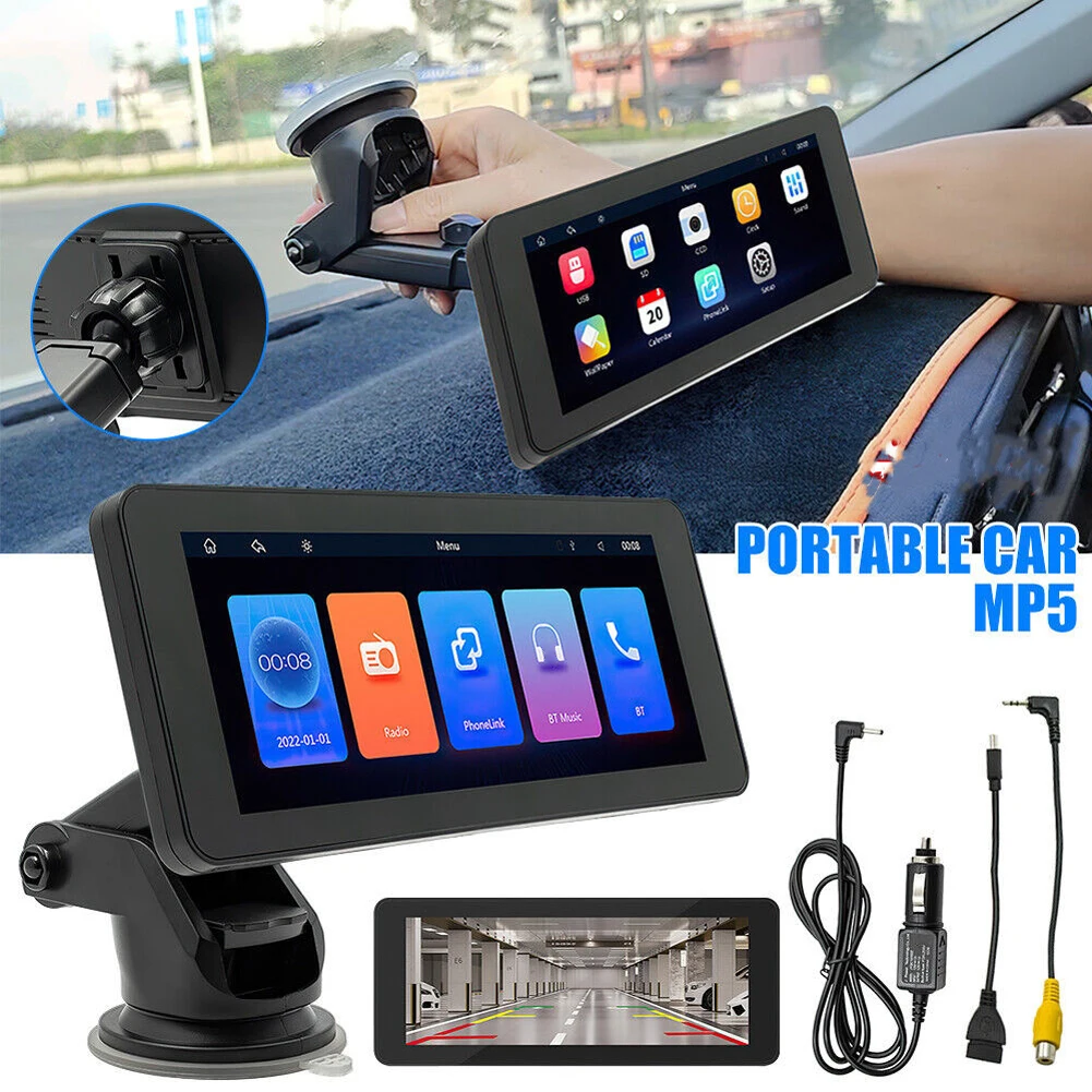 6.86 Inch Car Radio 1Din Audio Stereo Wireless Carplay Android Auto Bluetooth Multimedia Player Autoradio Built-In Speaker