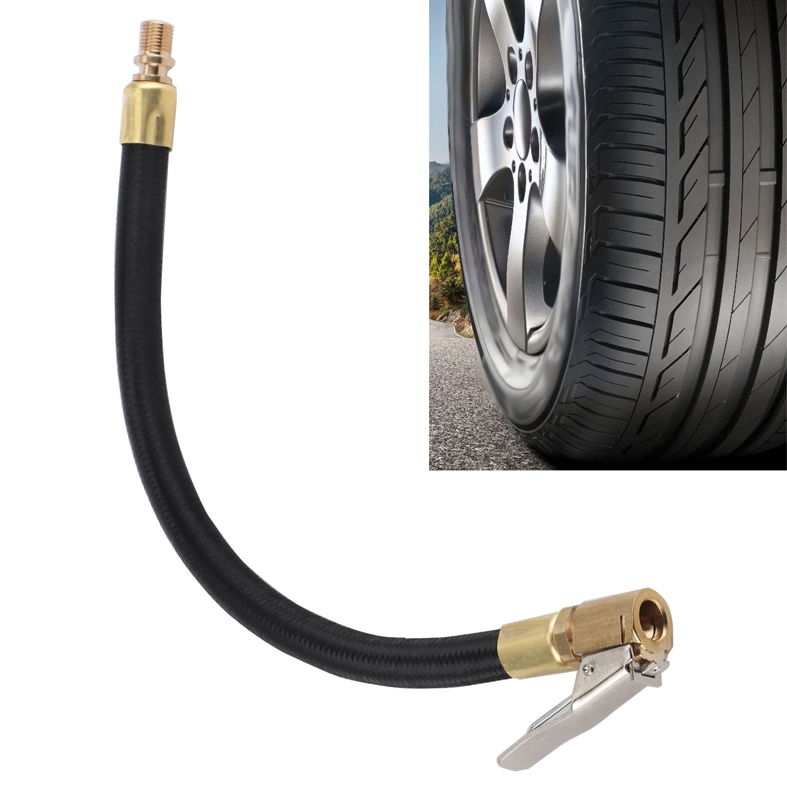 Tire Inflator Extension Tube Tire Inflator Hose  Sturdy Structure Flexible Quick Inflation for  for Cars
