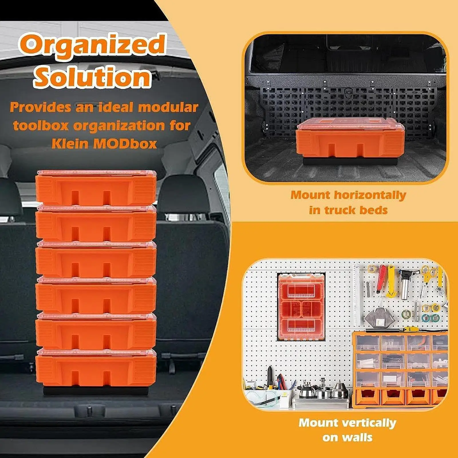 Mounting Plate Iron Toolbox Mount Half Width Bracket Modular Storage Accessory Easy Install for Garage and Trucks