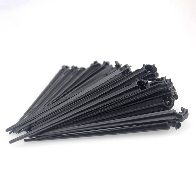 Irrigation Drip Support Stakes 1/4 Inch Tubing Hose For Vegetable Gardens Flower Beds Herbs Gardens Black 1000 Pack