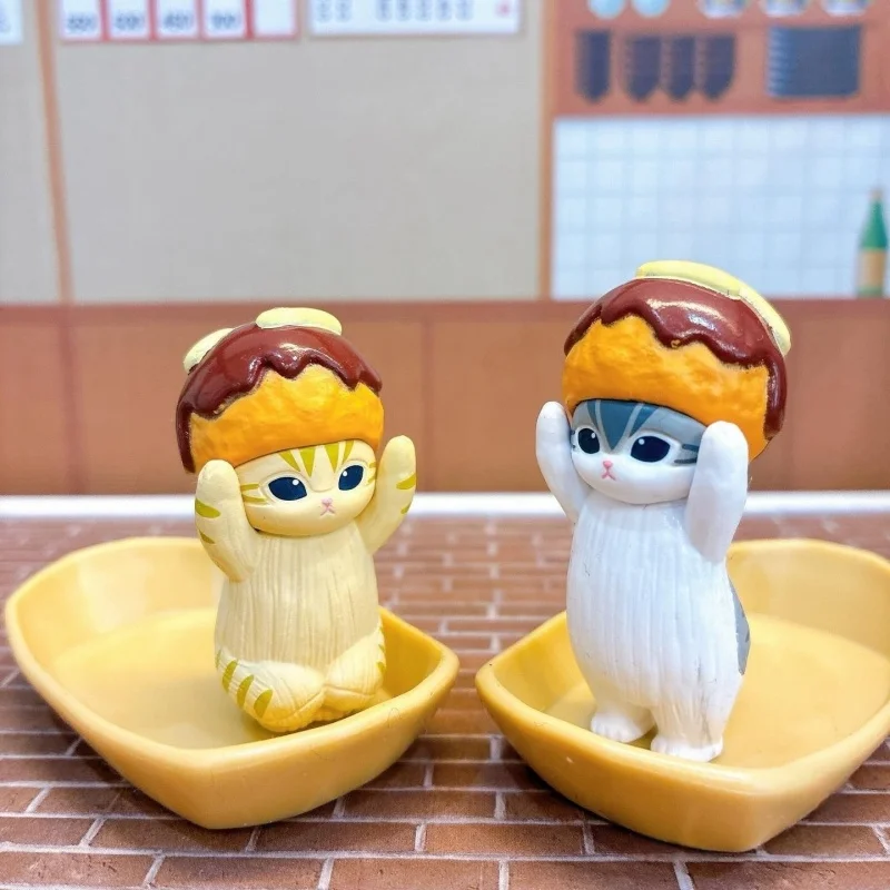 

Bandai Mofusand Takoyaki Cat Mini Figurine Gashapon Capsule Toy Octopus Style Decorative Collectible Desktop Ornament