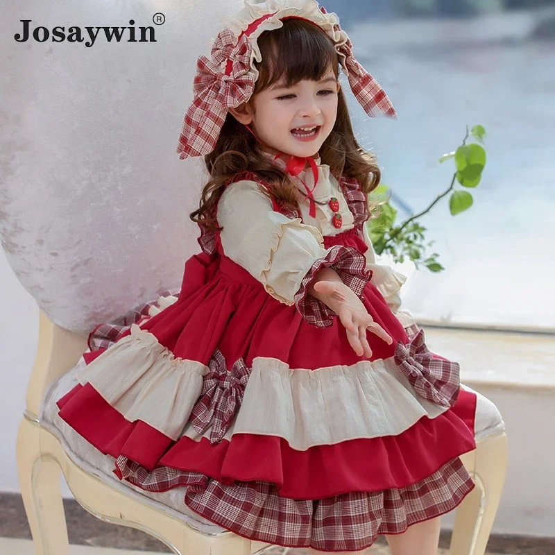 Sukienka dziecięca dla dziewczynek Jesienna sukienka ślubna z długim rękawem Navidad Suknia balowa dla dziewczynki Lolita Girl Princess Party Vestido