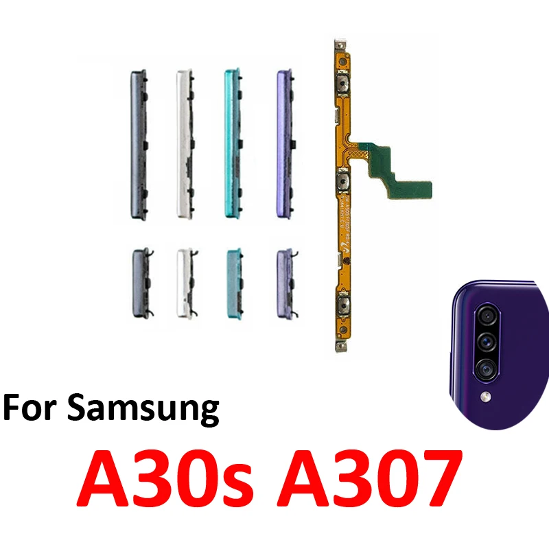 For Samsung Galaxy A30s A307 Phone New Power Volume Button On Off Up Down External Side Key Internal Flex Cable Repair Parts